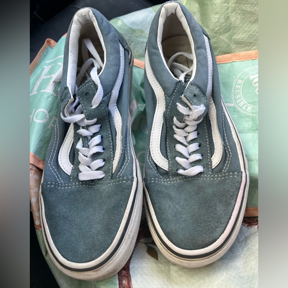 Turquoise suede vans women’s 8.5
